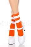 Acrylic ankle hi with striped top