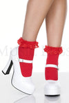 Opaque Anklet with Ruffled Lace