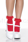 Opaque Anklet with Ruffled Lace