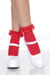 Opaque Anklet with Ruffled Lace