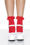 Opaque Anklet with Ruffled Lace