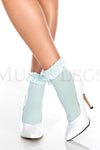 Opaque Anklet with Ruffled Lace
