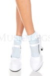 Opaque Anklet with Ruffled Lace