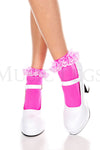 Opaque Anklet with Ruffled Lace