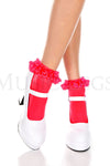 Opaque Anklet with Ruffled Lace