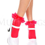 Opaque Anklet with Ruffled Lace