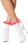 Opaque Anklet with Ruffled Lace