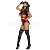 Flamin Fire Vixen 4 Pc Reflective Women’s Halloween Cosplay Costume Set Size M/L