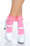 Opaque Anklet with Ruffled Lace