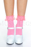 Opaque Anklet with Ruffled Lace