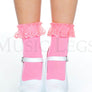 Opaque Anklet with Ruffled Lace