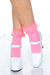 Opaque Anklet with Ruffled Lace