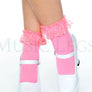 Opaque Anklet with Ruffled Lace