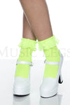 Opaque Anklet with Ruffled Lace