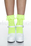 Opaque Anklet with Ruffled Lace