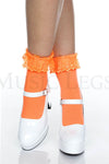 Opaque Anklet with Ruffled Lace