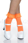 Opaque Anklet with Ruffled Lace