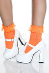 Opaque Anklet with Ruffled Lace