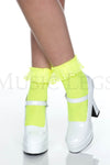 Opaque Anklet with Ruffled Lace