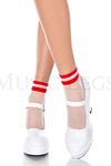 Striped sheer ankle hi