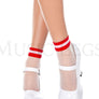 Striped sheer ankle hi