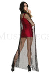 Fishnet cape with attached hood (G-string not included)