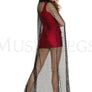 Fishnet cape with attached hood (G-string not included)