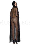 Fishnet cape with attached hood (G-string not included)