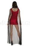 Fishnet cape with attached hood (G-string not included)