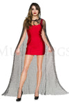 Fishnet cape with attached hood (G-string not included)