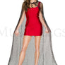 Fishnet cape with attached hood (G-string not included)