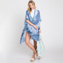 DIONA J TIE DYE PRINT KIMONO CARDIGAN ONE SIZE COLOR BLUE
