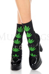 Leaf print socks