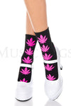Leaf print socks
