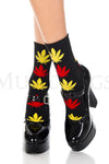 Leaf print socks