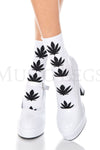 Leaf print socks