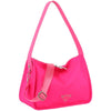 Diona J Designer Smooth Triangular Solid Shoulder Crossbody Bag Pouch Fuchsia