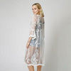 DIONA J DREAM CATCHER LACE LONG KIMONO ONE SIZE COLOR WHITE