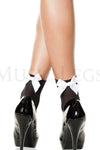 Opaque anklet with satin bow