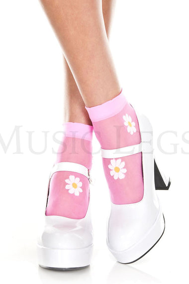 Flower design sheer anklet
