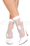Flower design sheer anklet