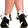 Opaque lace ruffle anklet with satin bow