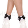Opaque lace ruffle anklet with satin bow