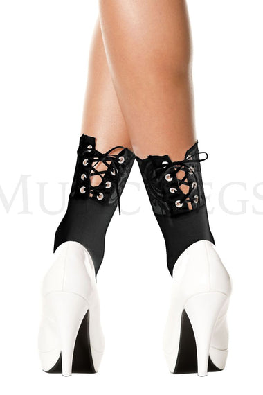 Opaque lace up anklet