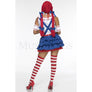 Raggedy Ann 3 Pc Dress Choker & Armbands Halloween Cosplay Costume Set Size XL
