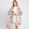 DIONA J FLOWER PATTERN FRILL KIMONO ONE SIZE MULTICOLOR