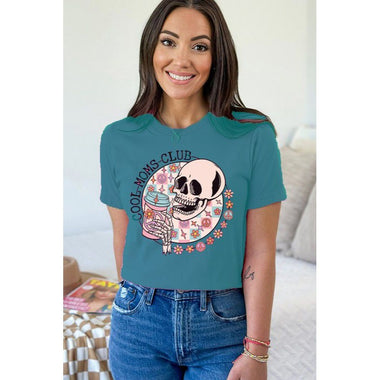 Diona J Mothers Day Cool Moms Club Graphic Tee Shirt Color Teal Size L