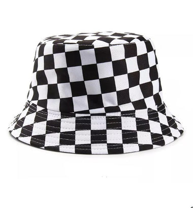 Checker bucket hats fisherman hat