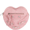 DIONA J HEART SHAPED ZIPPER DESIGN CROSSBODY BAG PINK