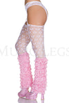 Lace ruffle layered leg warmer